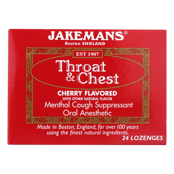 Pastillas para el pecho y la garganta de Jakemans, sabor cereza, paquete de 24