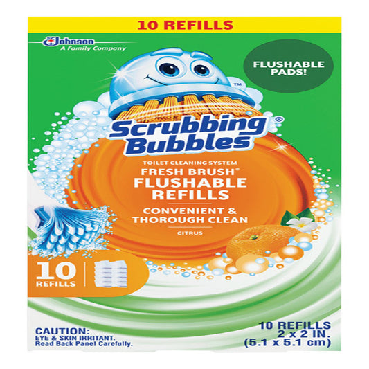 Scrubbing Bubbles Citrus Scent Biodegradable Eco Friendly Flushable Toilet Wand Refill Heads