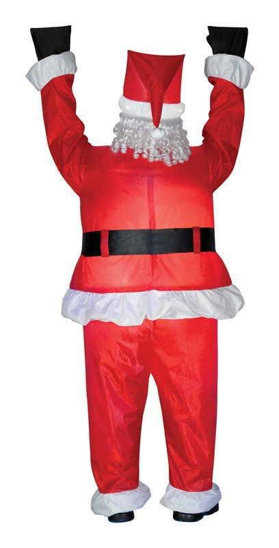 Gemmy Industries Airblown Hanging Santa Christmas Decoration Multicolored Nylon 24.41 in. x 24.