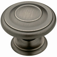 Harmon Cabinet Knob, Heirloom Silver, 1-3/8-In. Round