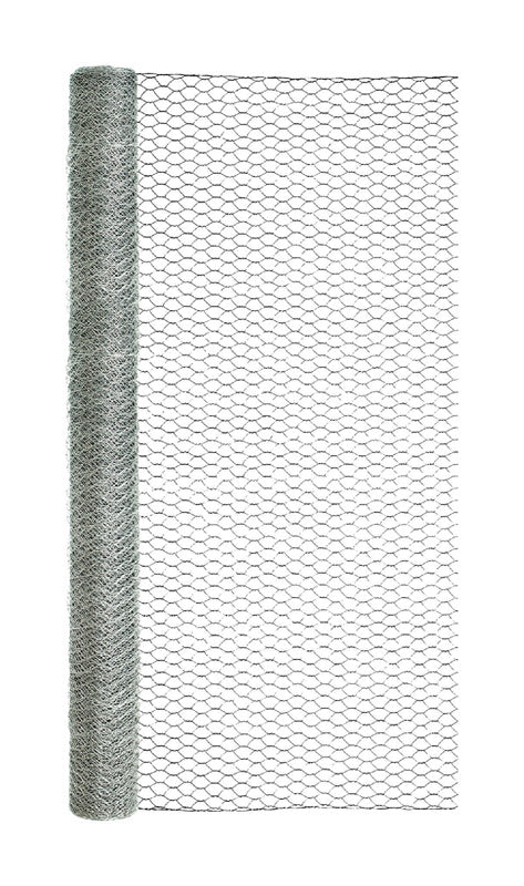 Garden Craft 36 in.   H X 25 ft. L 20 Ga. Silver Poultry Netting