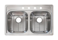 Franke Stainless Steel Top Mount 33 in.   W X 22 in.   L Two Bowls Kitchen Sink