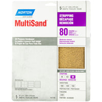Norton MultiSand 11 in. L X 9  W 80 Grit Aluminum Oxide Sanding Sheet 5 pk