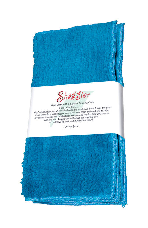Janey Lynn's Designs Shaggies Blue Jewel Cotton Multipurpose Dishcloth 2 pk (Pack of 6)