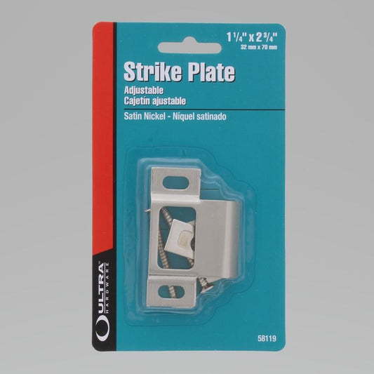 Ultra Hardware Satin Nickel Silver Steel Door Strike 1 pc
