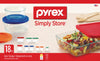 Pyrex 1110608 Pyrex Multicolored Food Storage Container 18 Piece Set