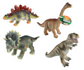 Toysmith 03369 6 Small Soft Squeeze Dino Assorted Styles & Colors