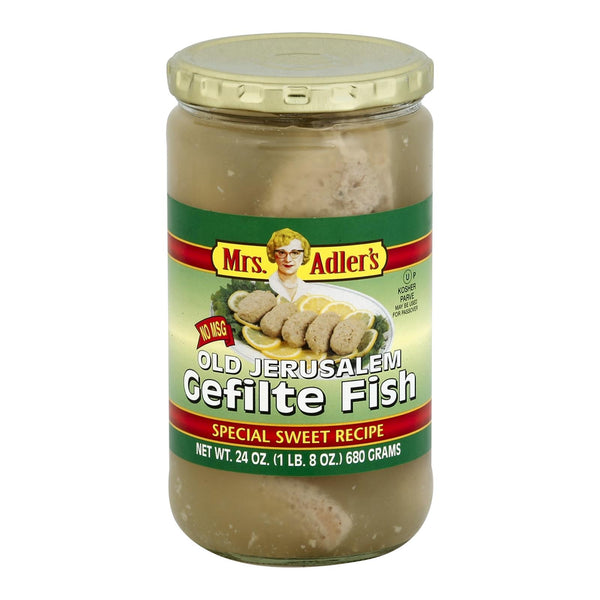 Pescado Gefilte al estilo de la antigua Jerusalén de la Sra. Adler - Caja de 12 - 24 oz