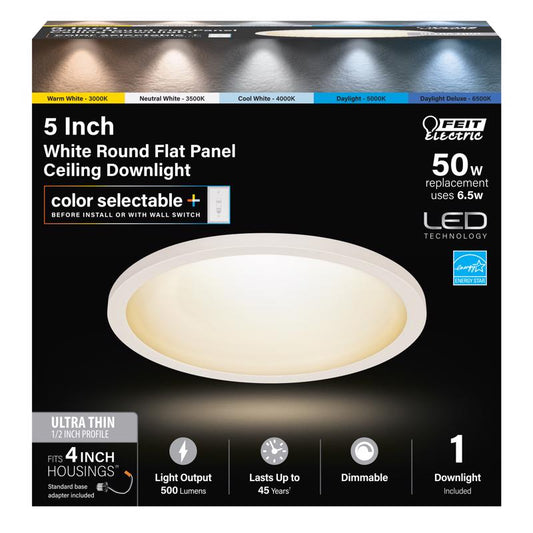 Feit Electric White 5 in. W LED Retrofit Recessed Lighting 6.5 W