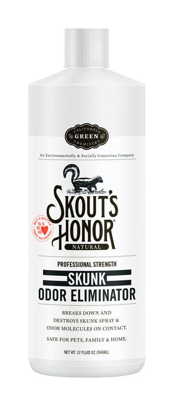 Skout's Honor  Cat/Dog  Liquid  Skunk Odor Remover  32 oz.