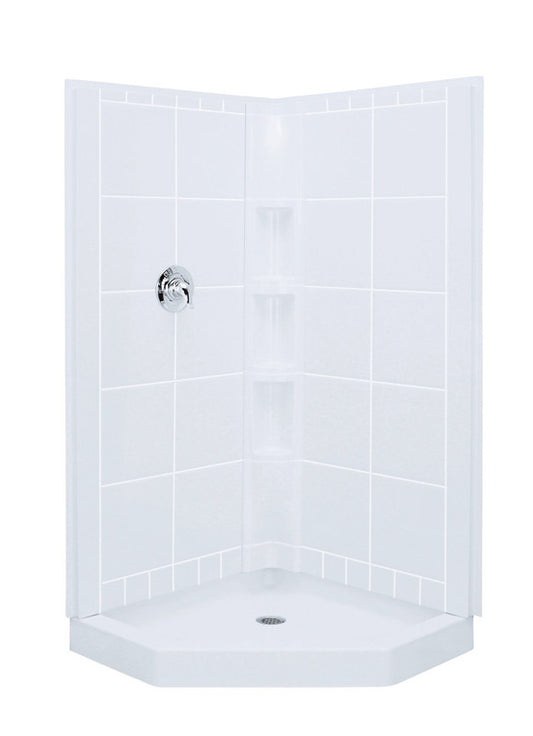 Sterling Intrigue White Shower Wall Set