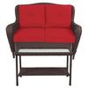 Living Accents Cedarbrook Brown Steel Frame Deep Seating Loveseat Red