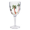Merritt International Crystal Clear BPA Free Palm Tree 14 oz. Wine Glass 3.5 x 3.5 x 8 in.