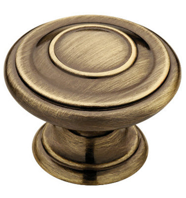 Perilla para gabinete, Harmon, latón antiguo, 1-3/8 pulg.