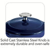 24 oz Enameled Cast-Iron Series 1000 Covered Small Cocotte - Gradated Cobalt