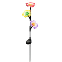 Alpine Multicolored Plastic 32 in. H Flower Solar Garden Stake (Pack of 16)