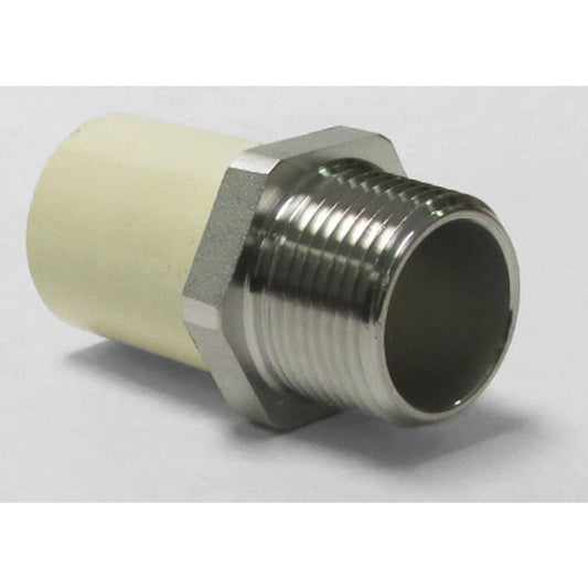 KBI  Schedule 40  1/2 in. CTS   x 1/2 in. Dia. MIPT  CPVC/Stainless Steel  Transition Adapter