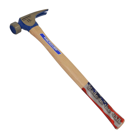 Vaughan Milled Face California Framing Polished Forged Head Hammer 18 oz. with 17 in. Hickory Handle