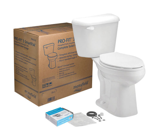Mansfield Alto Pro-Fit 3 ADA Compliant 1.28 gal White Elongated Complete Toilet