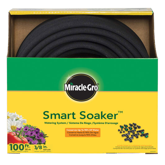 Miracle-Gro Smart Soaker 3/8 in. Dia. x 100 ft. L Black Soaker Hose
