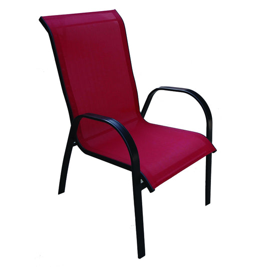 Living Accents Black Steel  Chair Red
