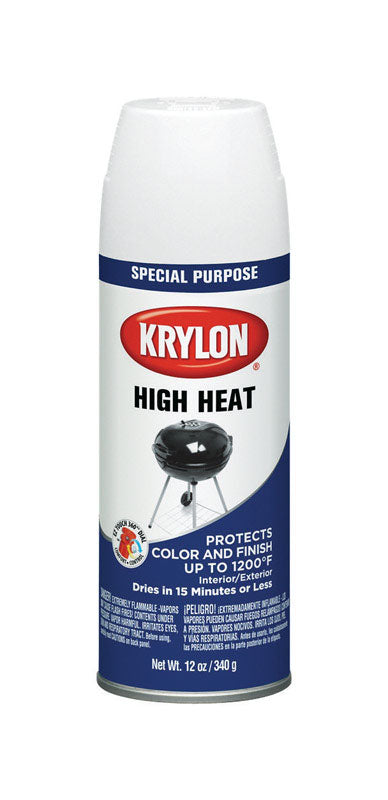 Krylon White High Heat Spray Paint 12 oz. (Pack of 6)