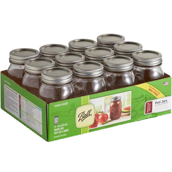 Kerr, Glass Mason Jars with Lids & Bands, Regular Mouth, 8 oz, 12 Count 