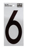 Hy-Ko 6 in. Reflective Black Vinyl Number 6 Self-Adhesive 1 pc. (Pack of 10)