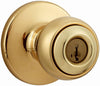 Kwikset Polo Polished Brass Entry Lockset 1-3/4 in.