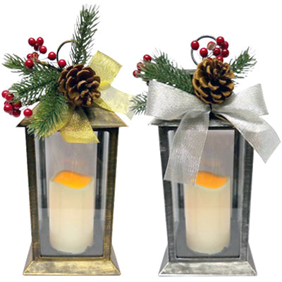 LED Candle Lantern Set, Silver & Gold, 11.3-In. (Pack of 4)