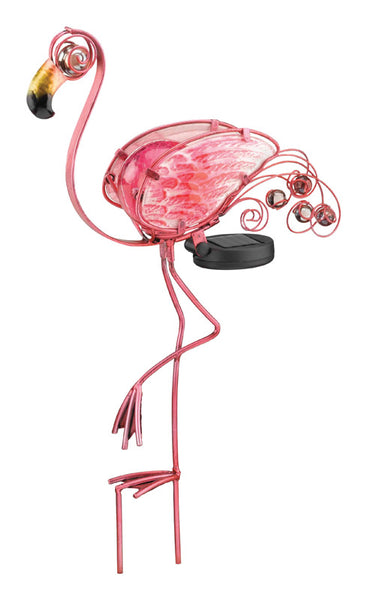 Regal Art & Gift Glass/Metal Pink 21 in. H Flamingo Solar Garden Stake (Pack of 12)