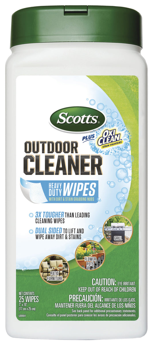 Scott'S 51601 Outdoor Cleaner Plus Oxiclean Heavy Duty Wipes 25 Count