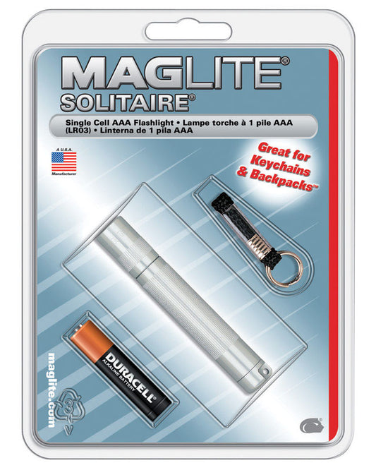 Maglite  Solitaire  2 lumens Silver  Incandescent  Flashlight With Key Ring  AAA Battery