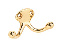 Ives by Schlage Small Bright Brass Brass 1-3/16 in. L Double Garment Hook 35 lb 1 pk