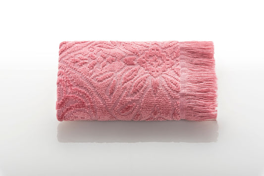 Sapphire Collection 100% Genuine Cotton Jacquard Washcloths 12X12 In (30X30 Cm) Dusty Rose