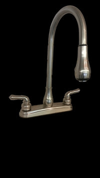 Kitchen Faucet 8" Plastic Kitchen Pull-Down W/ Teapot Hdls Nickel
