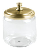 InterDesign 67778 3.5" X 4.75" Clear & Soft Brass York Apothecary Jar