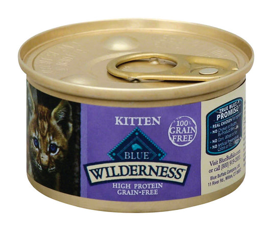 Blue Buffalo  Blue Wilderness  Chikcen  Pate  Cat  Food  Grain Free 3 oz. (Pack of 24)