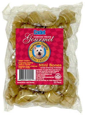 Gourmet Dog Treats, Beef Rawhide Bone, 2-1/2-In., 20-Pk.