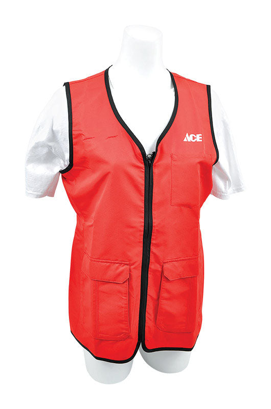 Artcraft No Snag L  Women's Sleeveless V-Neck Red Vest