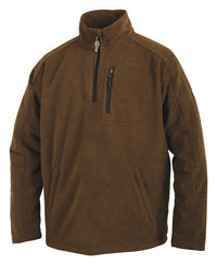 Drake  MST  XL  Long Sleeve  Men's  Quarter Zip  Heathered Brown  Pullover