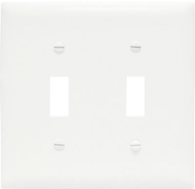 White 2-Toggle Nylon Wall Plate