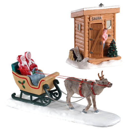 Lemax It's Cold Out There, North Pole Sleigh Ride Village Accessory