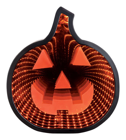 Gemmy  Jack-o'-lantern Infinity Mirror  Lighted Halloween Decoration  14.76 in. H x 12.99 in. W 1 pk