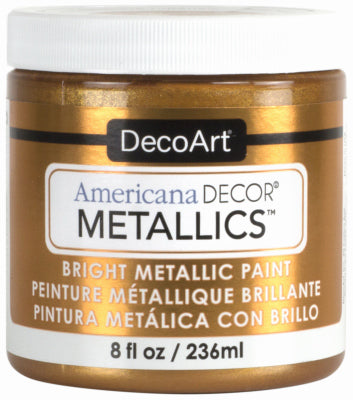Americana Decor Metallics Craft Paint, Old Gold, 8-oz. (Pack of 3)