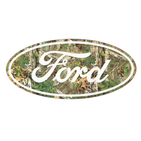 TIN FORD SIGN CAMO 16"