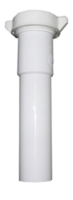 Lavatory Drain Extension, White PVC, 1-1/4-In. Tube x 6-In.