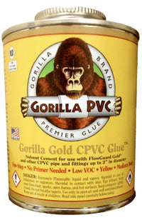 Gorilla PVC Gold Yellow Primer and Cement For CPVC 8 oz