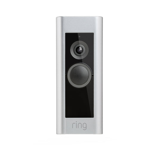 Ring Pro Satin Nickel Silver Metal/Plastic Wired Video Doorbell