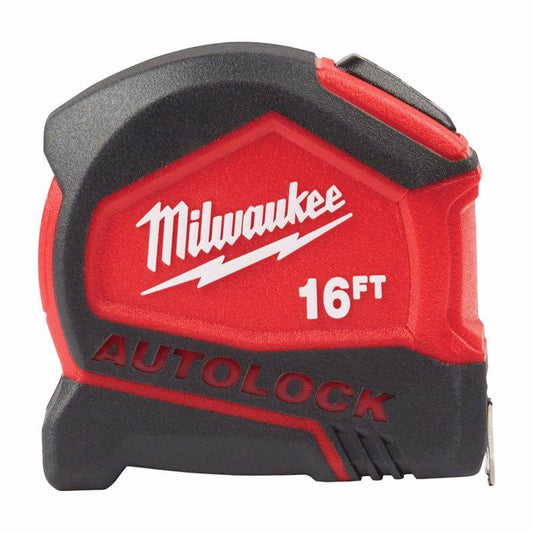 Milwaukee  16 ft. L x 1.88 in. W Compact  Auto Lock Tape Measure  Red  1 pk